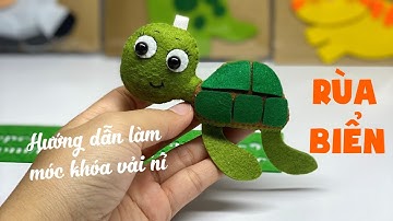 Hướng Dẫn Làm Móc Khóa Vải Nỉ Rùa Biển - How To Make A Felt Sea Turtle Keychain - Nhe Huynh Handmade
