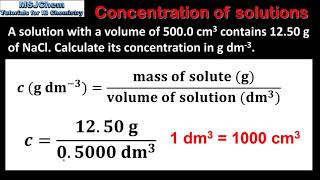 S1.4.5 Concentration of solutions