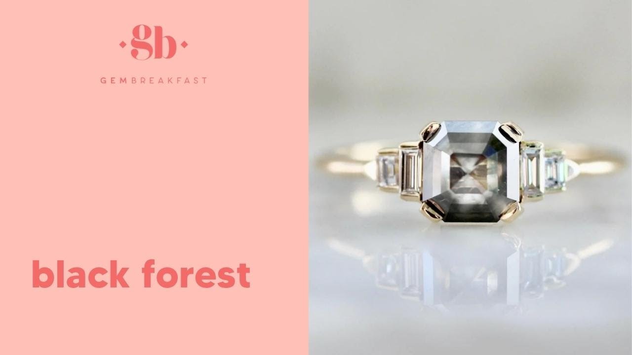 Black Forest Smokey Grey Square Rose Cut Diamond Ring