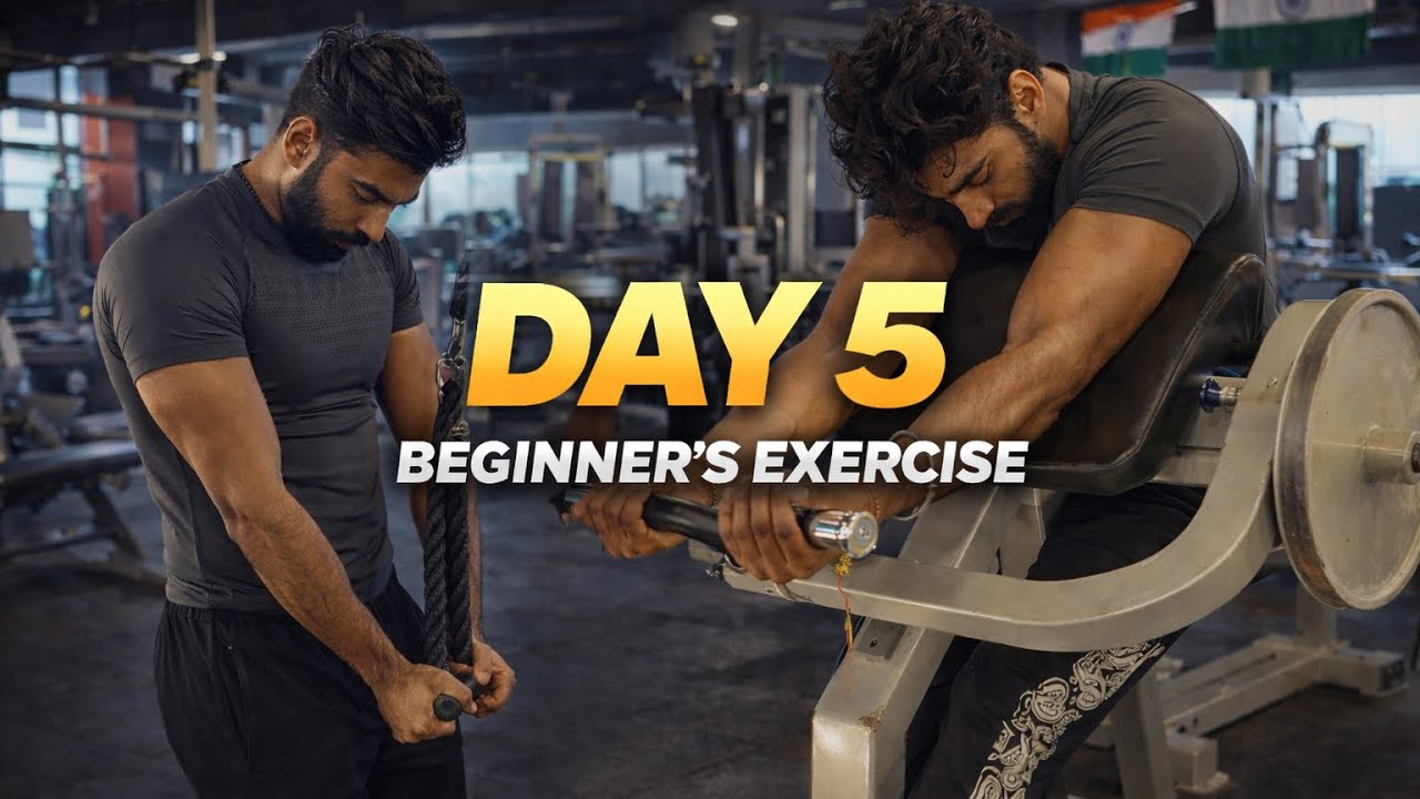 Day 5 beginners exercise | back, biceps, and triceps