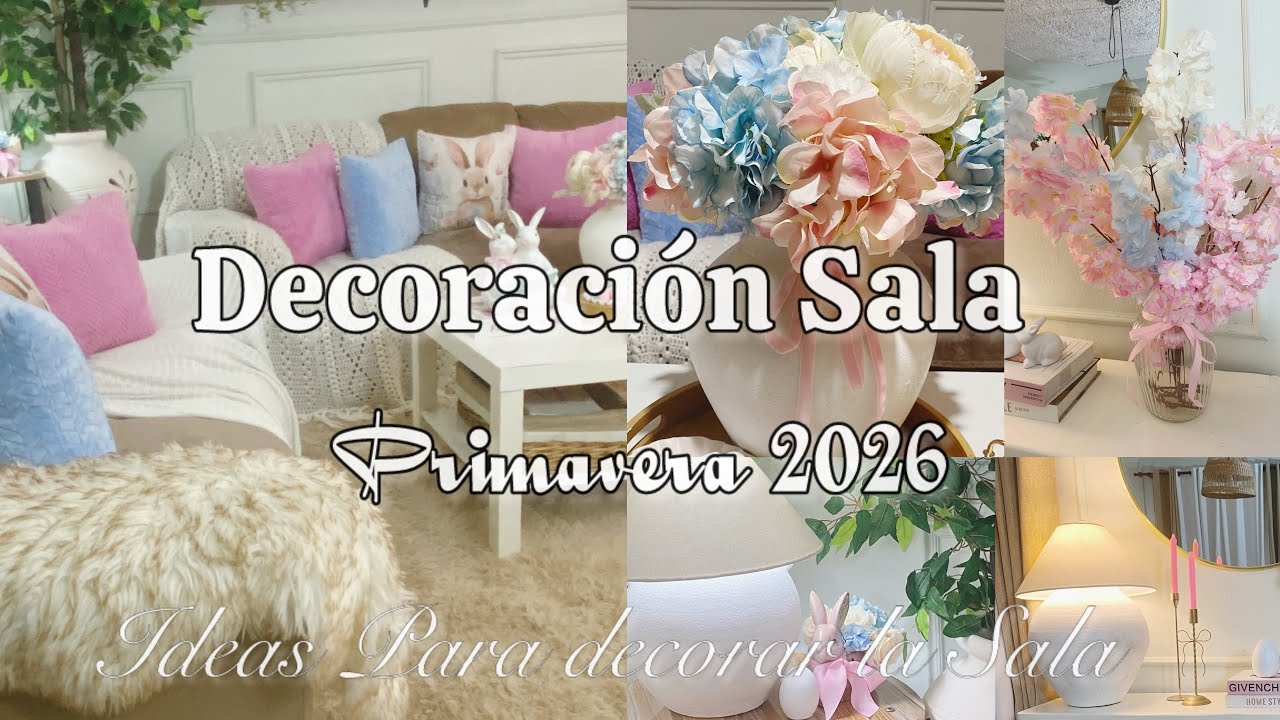 Decoración Sala Pequeña Primavera y pascua 🐇 Ideas para decorar la Sala | Decoración primavera 2026 