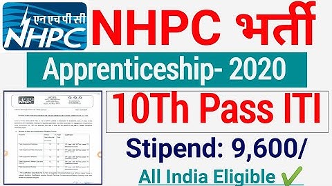 NHPC Apprentice Vacancy 2020| NHPC Apprenticeship Recruitment 2020| NHPC Apprentice Bharti 2020|