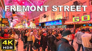 [4K HDR] Fremont Street Las Vegas Walking Tour | February 2024