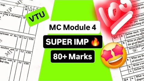 MC MODULE 4 SUPER IMPORTANT💯🤩|BCS402 MICROCONTROLLER MODEL PAPER PASS PACKAGE | VTU 4th SEM CSE #vtu