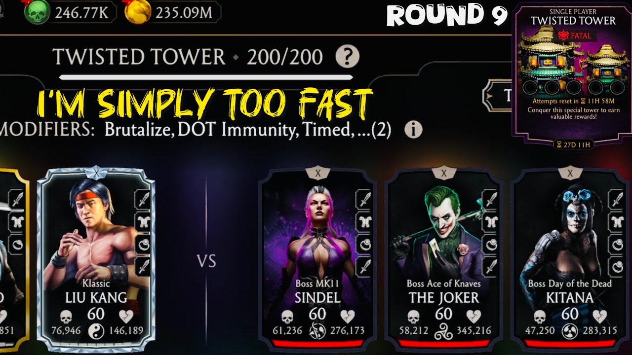 Fatal Twisted Tower Boss Battle 100,180 & 200 Fight + Rewards MK Mobile | Klassic Liu Kang🔥