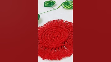 macrame tea coaster tutorial ♥️#macrame #diy#art #craft #viral #shorts #aesthetic #teacoaster