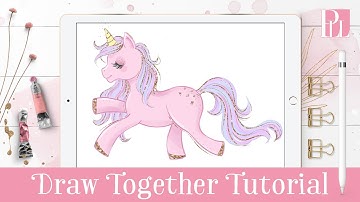 How to draw a unicorn step by step in Procreate + free texture and color palette download