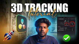 Famous 3D 🚀 Tracking || How to Attach Objects and  Text to Wall in DaVinci Resolve || Thinkpro  Profile