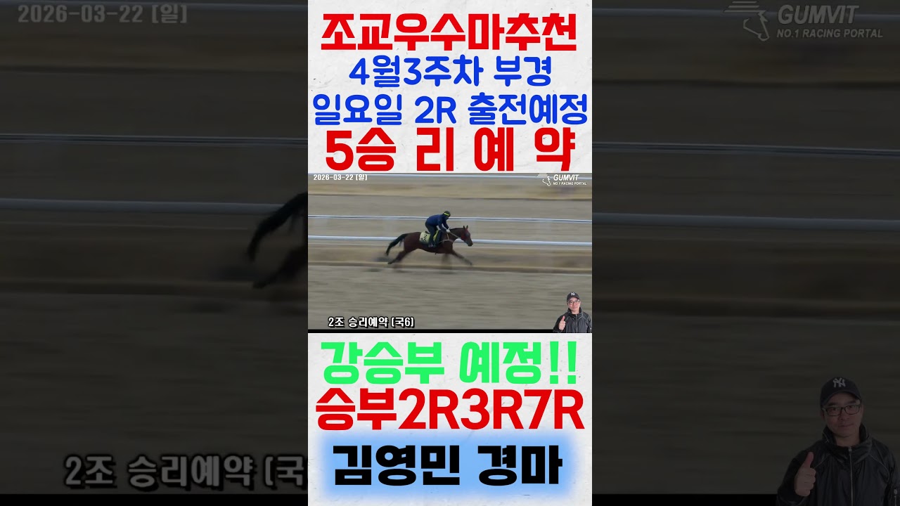 4월3주차 부경 일요일 2경주 출전예정 '5승리예약'꼭! 주목해보세요! #shorts #김영민경마 #경마