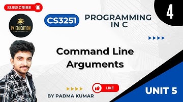 5.4 Command Line Arguments | Programming in C | CS3251 | Anna university R2021 in Tamil