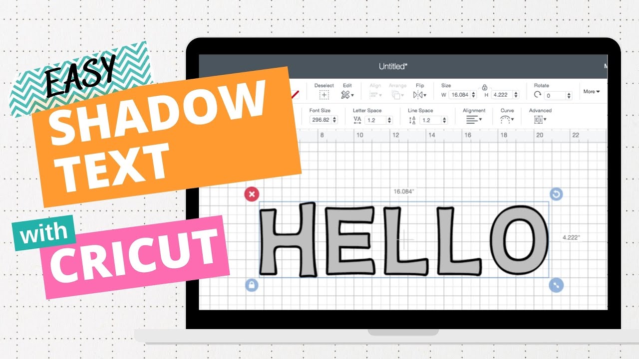 Shadow text in Cricut Design Space - also know as offset text - YouTube