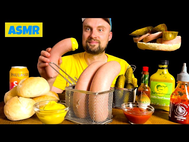 Eating 1LB of Germany's JUICIEST Sausage 🌭🇩🇪 ASMR Eating Mukbang!