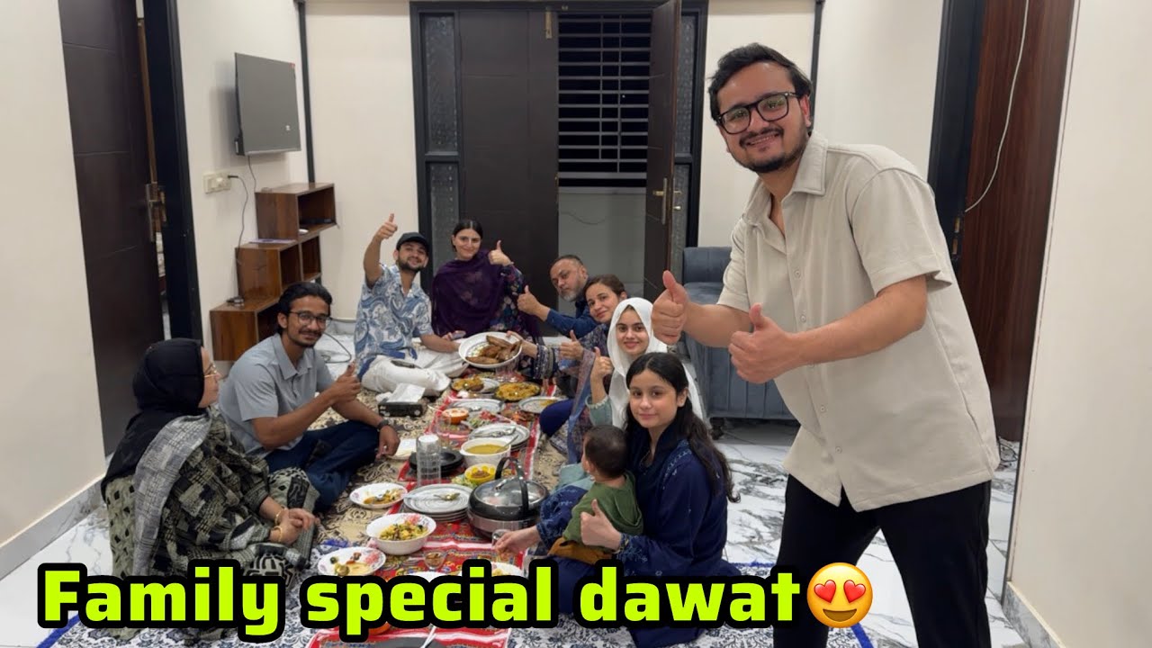 Finally khalu ki wajy sy poori family ki pending dawat hogai😍group mai biryani ki tareef😂