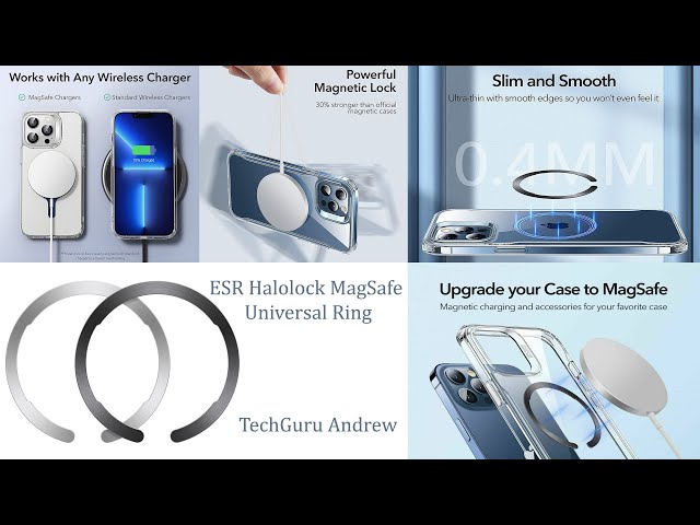 ESR Magnetic Ring 360 (HaloLock), Compatible with MagSafe Ring, Universal  Magnetic Conversion Kit Compatible with MagSafe Sticker, for iPhone