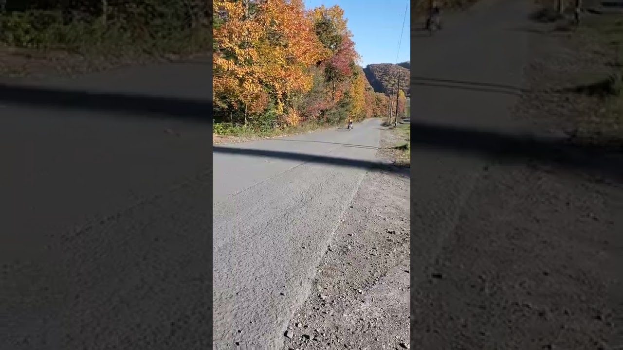 a little fun in nesquhoning before going trail riding , David and Ian racing