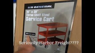 The Harbor Freight 3 Shelf Service Cart...Assembly and Test