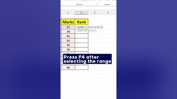 Rank Function in Excel - Ranking Data  #smartexcel