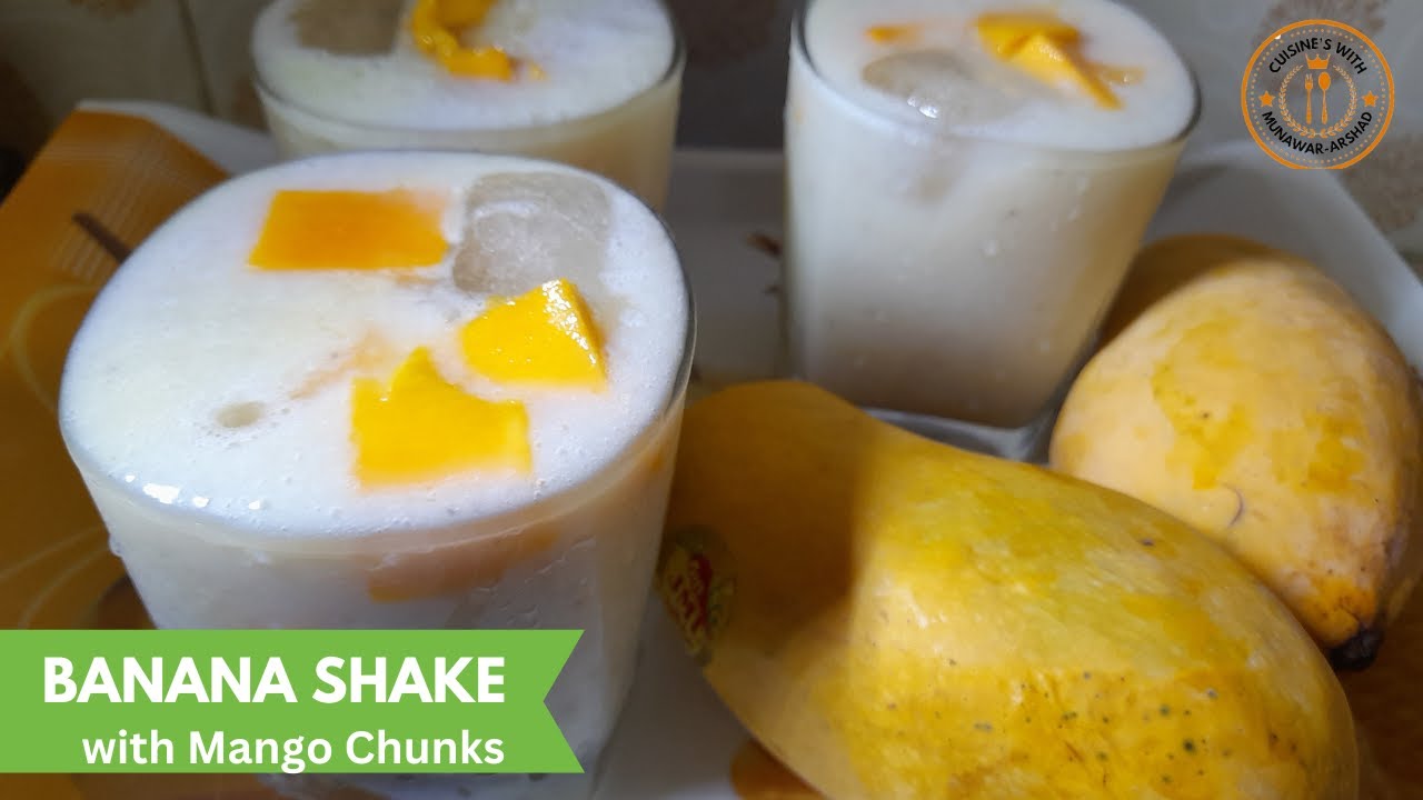 Smoothie | Banana-Milkshake with Mango chunks | 