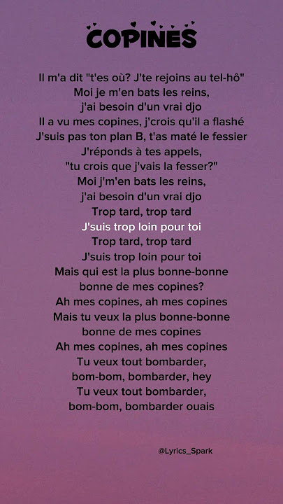 Download lagu Aya Nakamura - Copines (Lyrics) #lyrics #songlyrics #music #copines #ayanakamura #shortlyric