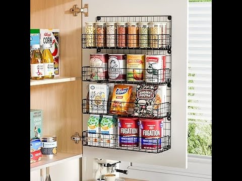X cosrack Spice Rack Organizer Wall Mounted 4 Tier Stackable Hanging ...