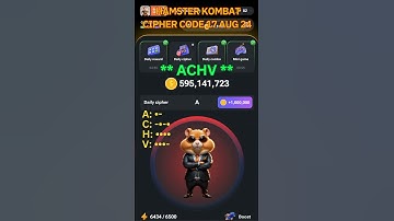 Hamster Kombat Daily Cipher Code 17 AUG I GET 1M Coins #hamsterkombat #hamsterkombatciphercode 🐹�