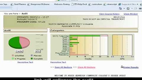 Degree Audit Reporting System (DARS) Instructional Video