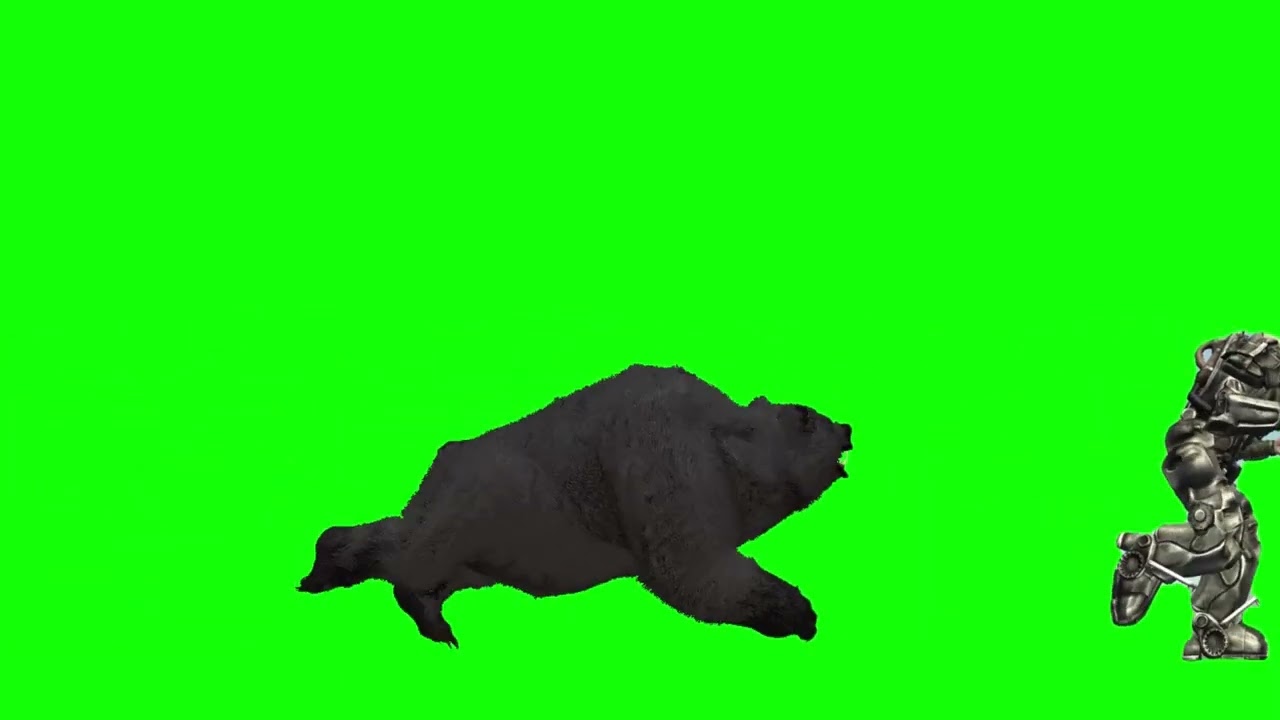 Fallout: Knight Titus running Video Game style (Green Screen)