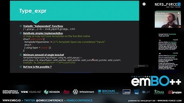 emBO++ 21 - Rémi Drolet - Type_expr: C++11 Library For Generic Meta-Programming On Types