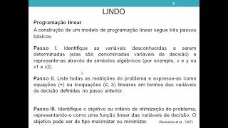 PROGRAMAÇÃO LINEAR COM LINDO MÓDULO 1