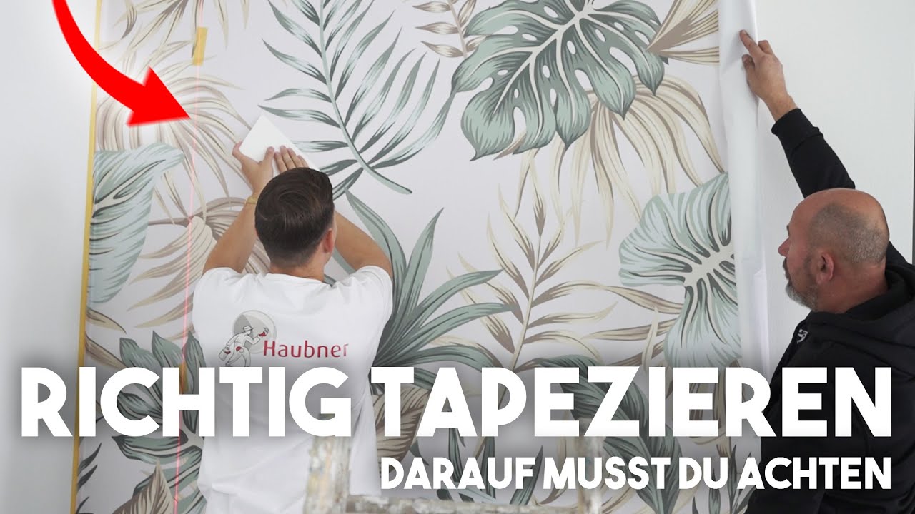 Tapezieren einfach gemacht mit besonderer Tapete - YouTube