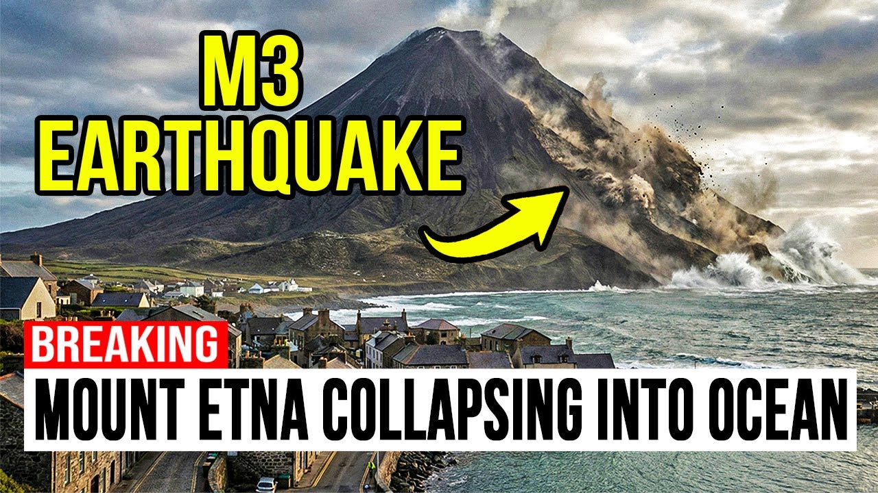 МИНУТА НАЗАД: Вулкан Этна обрушился в море, вызвав мощное цунами.