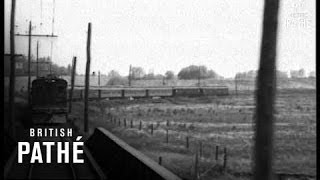 Electric railways - canada. l/ss of train moving up steep hill.
various shots the through countryside. tracking from f...