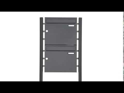 2er Standbriefkasten Design BASIC 380 ST-T - RAL 7016 anthrazitgrau