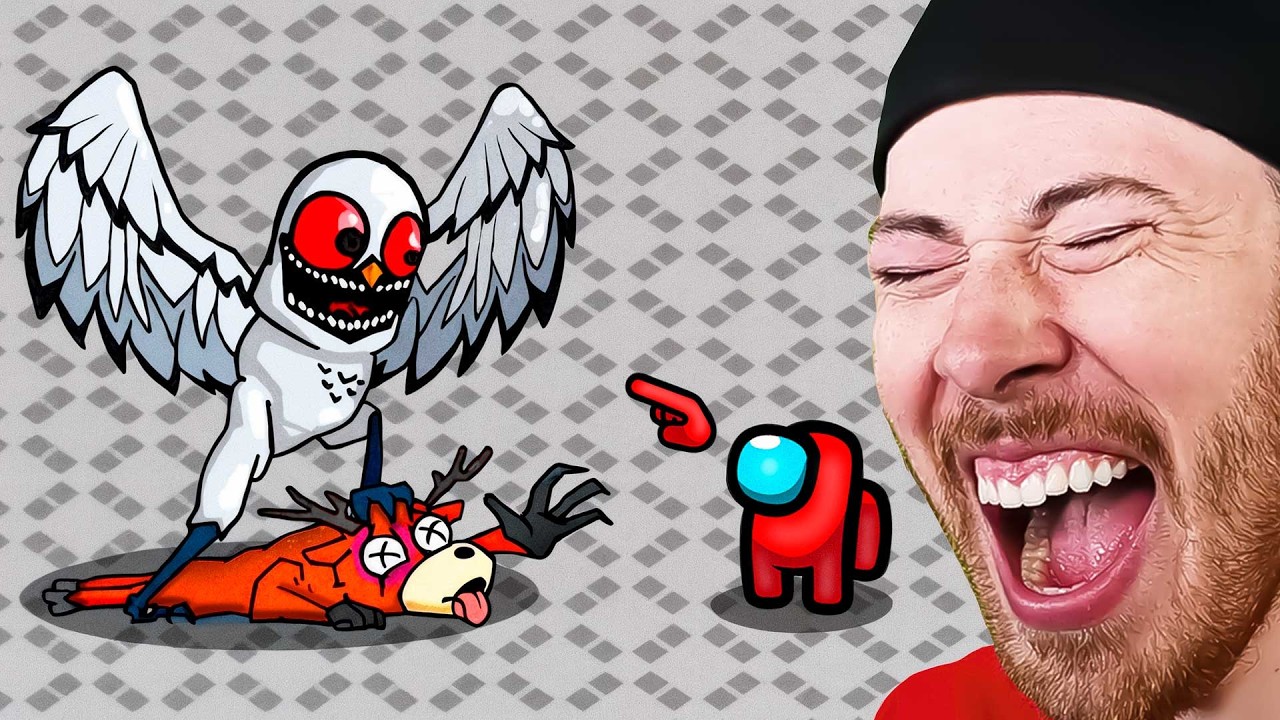 MINI CREWMATE VS 99 NIGHTS IN THE FORST! Funny Animations