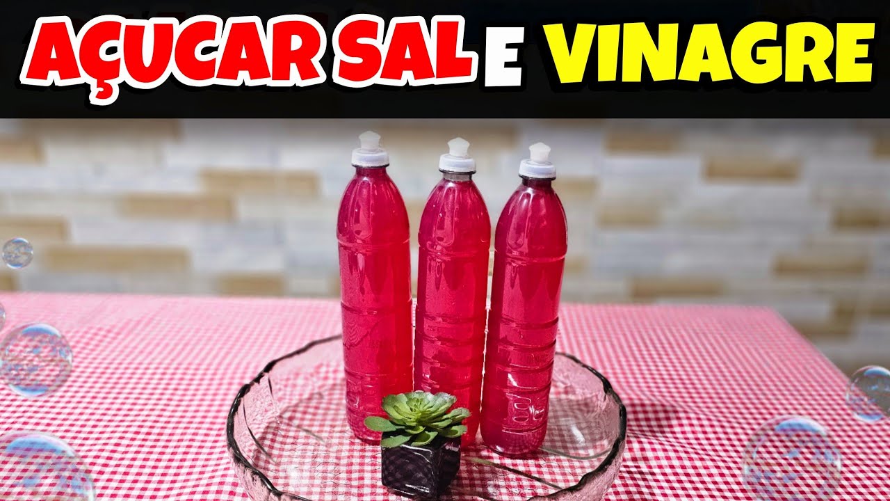 SÓ USEI AÇÚCAR SAL E VINAGRE E FIZ O MELHOR DETERGENTE SEM SODA 😱
