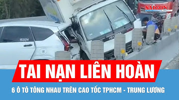 6 ô tô tông liên hoàn, cao tốc TPHCM - Trung Lương kẹt xe dài hơn 5km