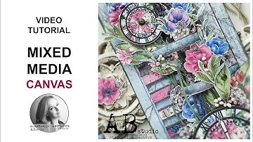 Mixed media canvas "Inchanted flowers" by Anastasija Cernova