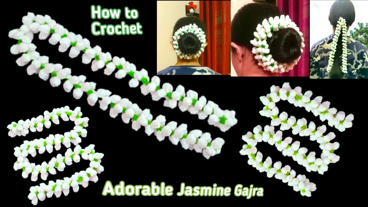 How to Crochet Jasmine Garland | Crochet Gajra | Crochet Jasmine Gajra