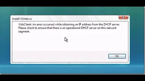 WdsClinet: An error occured while obltaining an IP Address from the DHCP server - Windows 2012 R2
