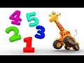 АнимаКары Учим числа вместе с жирафом Обучающие мультики для детей с машинами и зверями