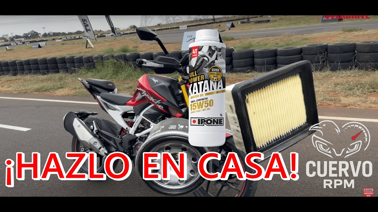 Cambio de aceite y filtro de AIRE de la Apache RTR 310 | PASO A PASO