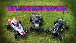 E106: Tandy Golden Arrow v Tamiya Super Dragon v Tamiya Fighter Buggy RX