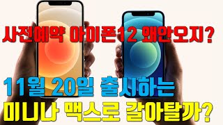 아이폰12미니,맥스 출시일 확정. 그냥 갈아탈까? 사전예약한 아이폰12 왜 안오지?