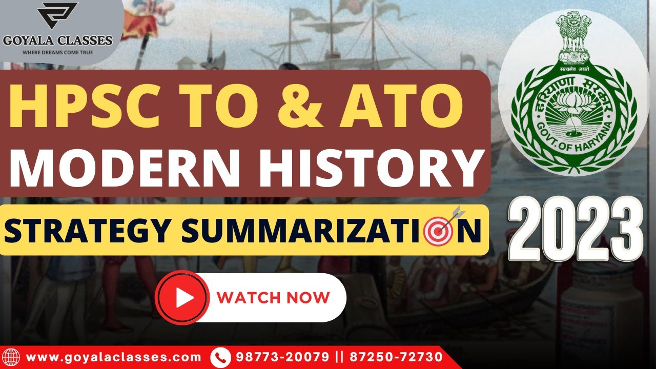 Modern History Syllabus Discussion || HPSC Treasury Officer & Assistant Treasury Officer |