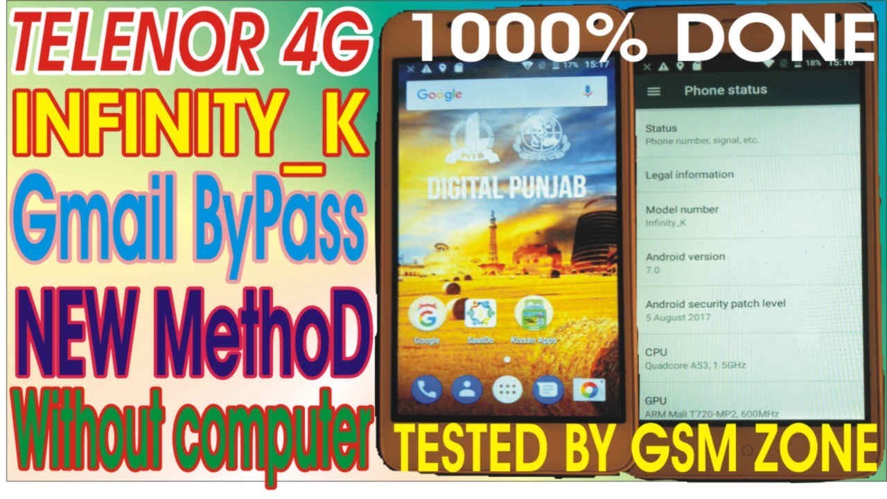 Telenor 4G infinity k series (kissan Mobile) frp Remove Done With New Way