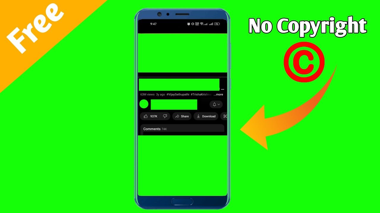 Green screen mobile frame Subscribe button ।। No Copyright  