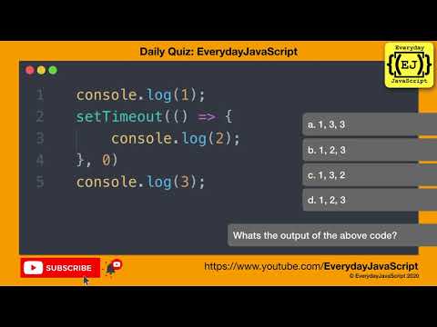 #DailyQuiz - Question 12 | Everyday JavaScript | SetTimeOut