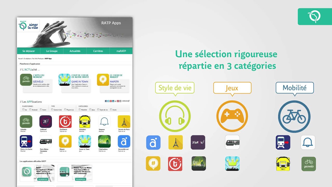 La RATP lance sa plateforme d’applications mobile : RATP Apps - YouTube