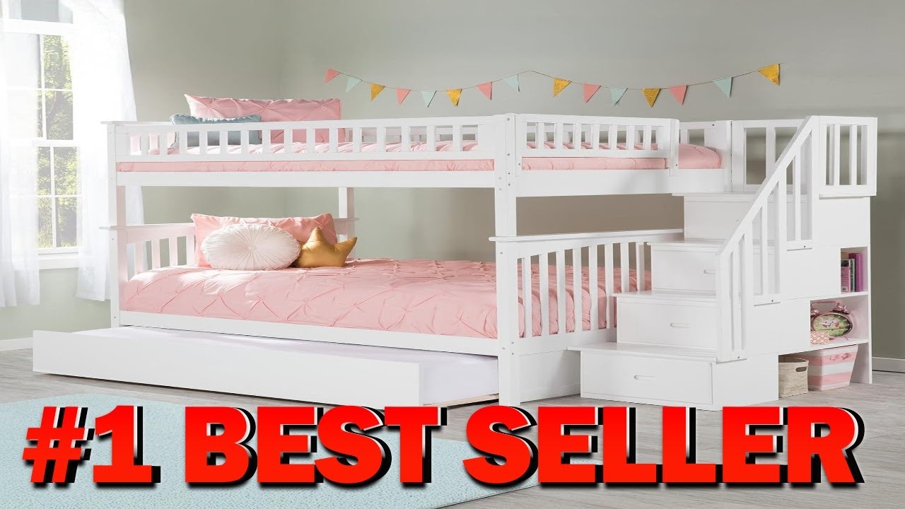 AFI Columbia Staircase Bunk Bed Full Over Full with Full Trundle - B0845JDWR3