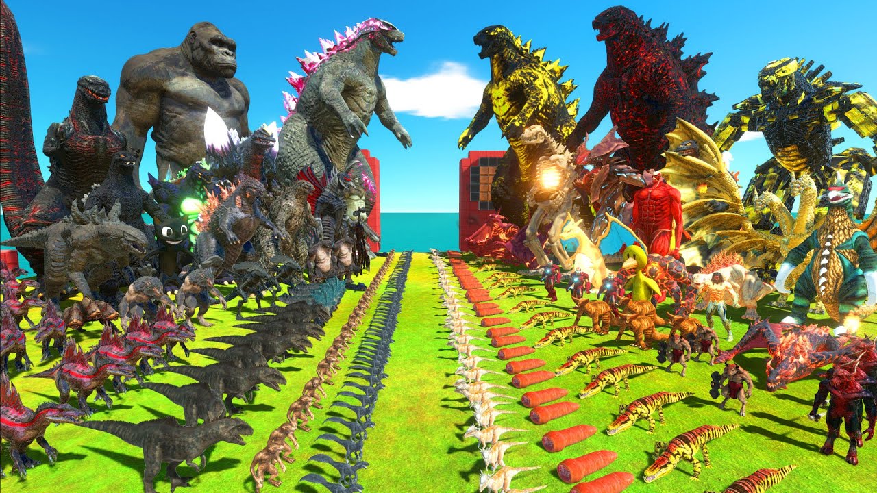 Dark War - Team Dark Godzilla 2014 x King Kong VS Team Yellow Godzilla x Nuclear Godzilla - ARBS